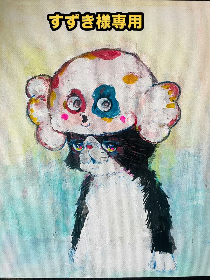 カラフルな猫のポップアート絵画
