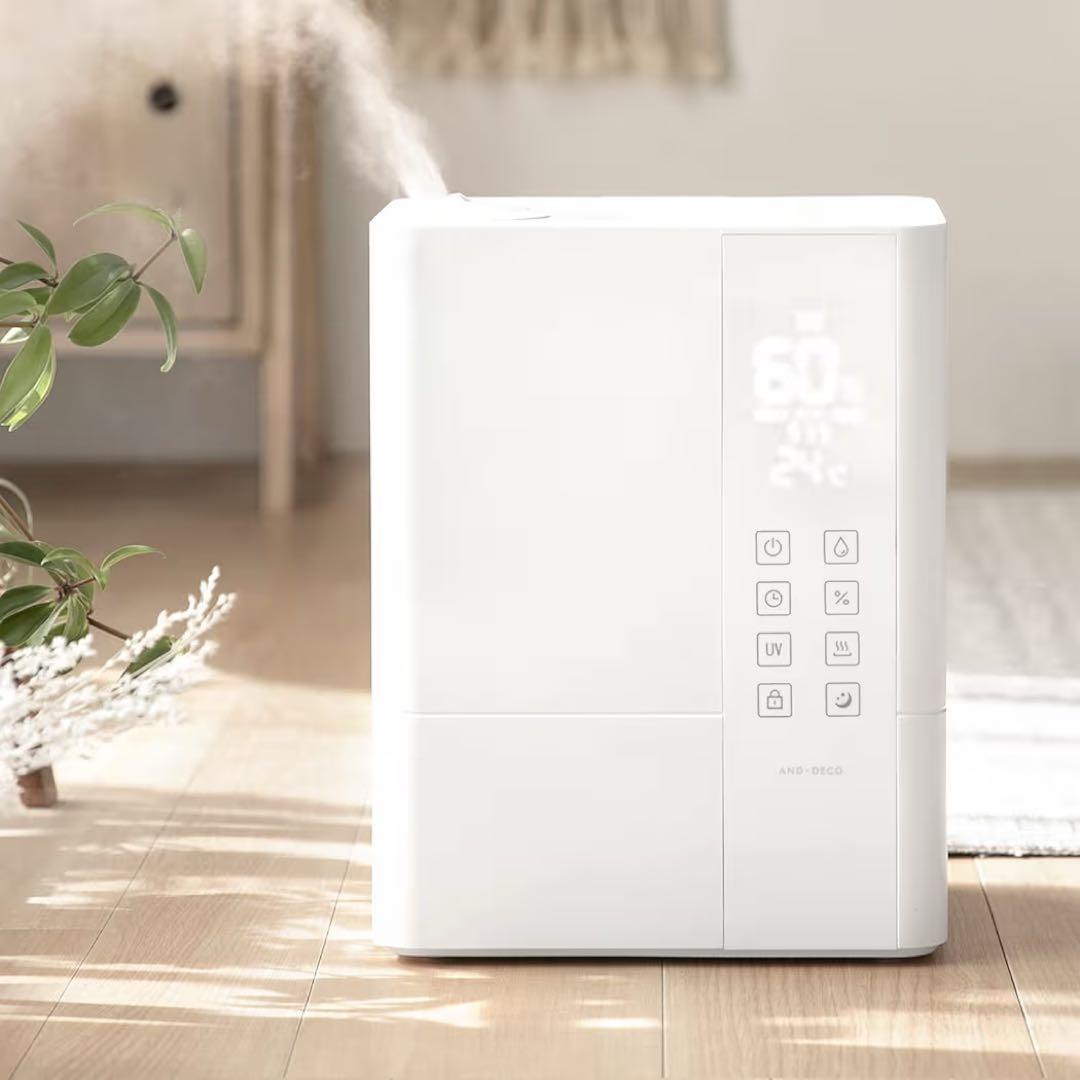 みー☆  AND DECOモダンデコ ハイブリッド式加湿器 ホワイト