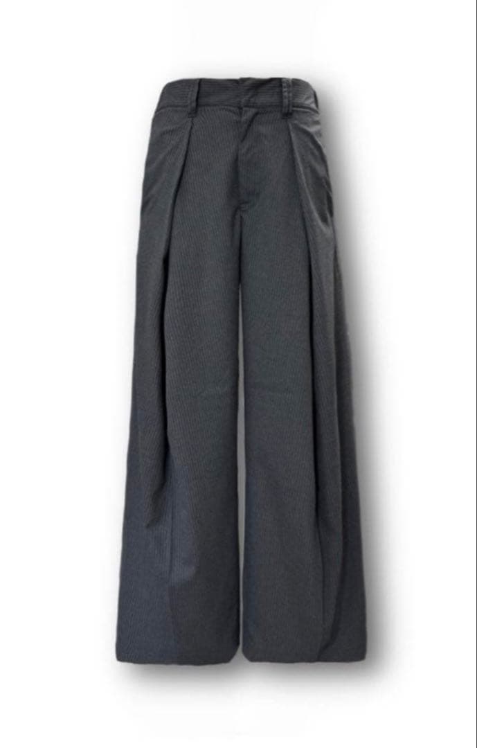 【CS】stripe cross tuck drape slacks