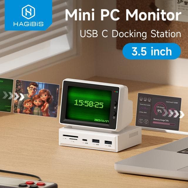 【新品未開封】Hagibis 3.5インチ IPS ミニモニター ハブ搭載